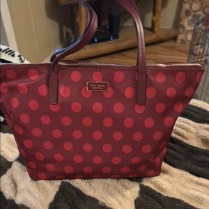 Kate Spade Red Polka Dot Tote Bag